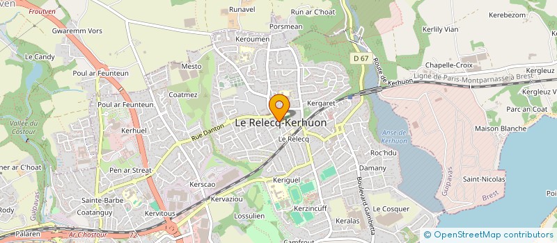 localisation de l'entreprise POMPES FUNEBRES DES COMMUNES ASSOCIEES DE LA REGION BRESTOISE  LE RELECQ-KERHUON