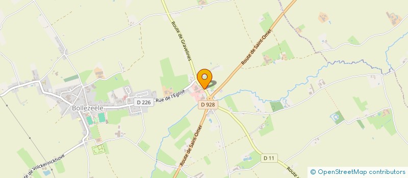 localisation de l'entreprise POMPES FUNEBRES DES FLANDRES  BOLLEZEELE