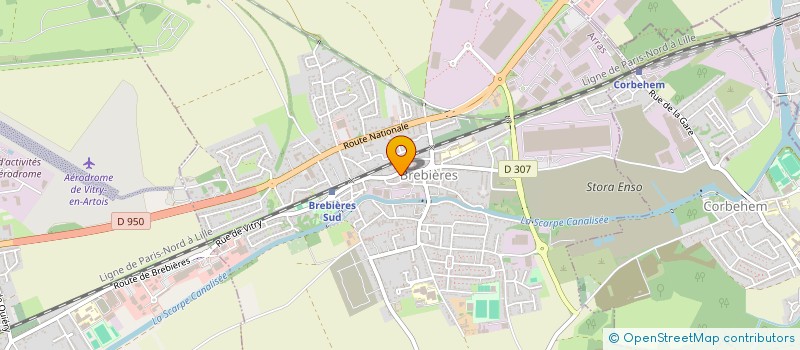 localisation de l'entreprise POMPES FUNEBRES DES HAUTS DE FRANCE  BREBIERES