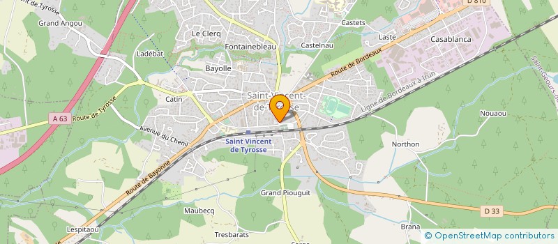 localisation de l'entreprise POMPES FUNEBRES DES PINS  SAINT-VINCENT-DE-TYROSSE