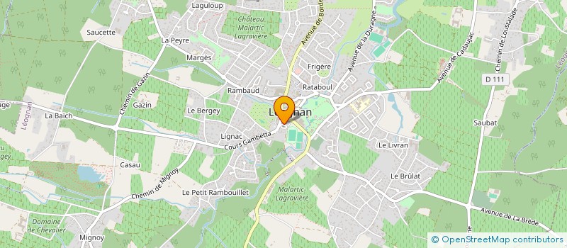 localisation de l'entreprise POMPES FUNEBRES DU CENTRE  LEOGNAN