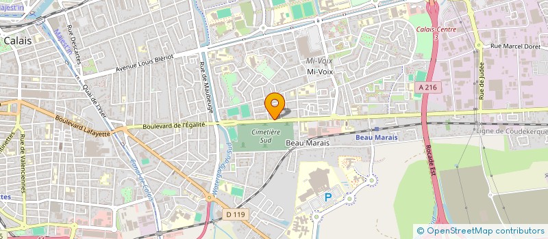 localisation de l'entreprise POMPES FUNEBRES DU LITTORAL  CALAIS