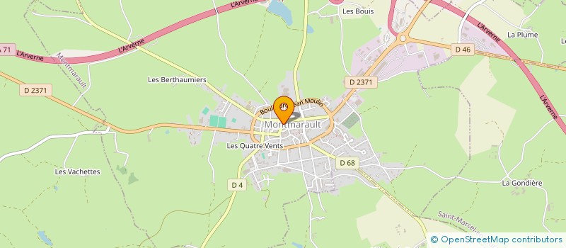 localisation de l'entreprise POMPES FUNEBRES ET MARBRERIE VINCENT BEAUDONNET  MONTMARAULT