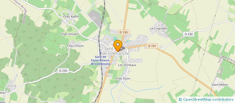 localisation de l'entreprise POMPES FUNEBRES GRENON SARL à SAINT-HILAIRE-DE-VILLEFRANCHE