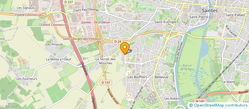 localisation de l'entreprise POMPES FUNEBRES INTERCOMMUNALES DE LA SAINTONGE  SAINTES