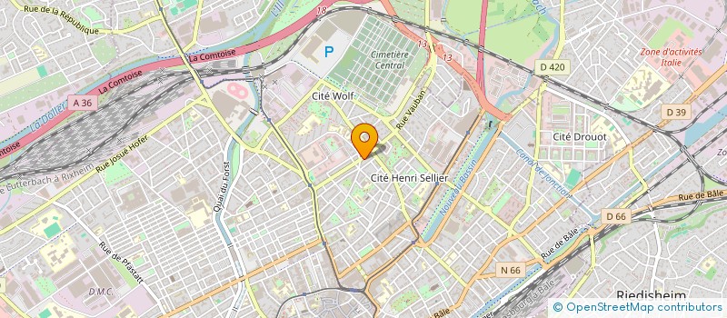 localisation de l'entreprise POMPES FUNEBRES KOENIG à MULHOUSE