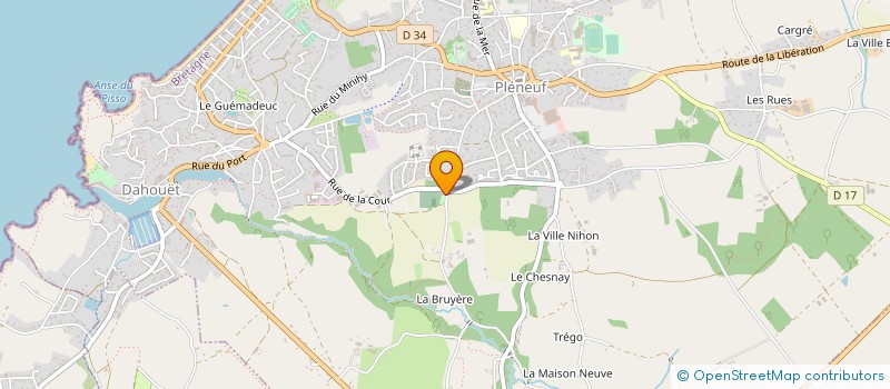 localisation de l'entreprise POMPES FUNEBRES L'ARVOR  PLEURTUIT