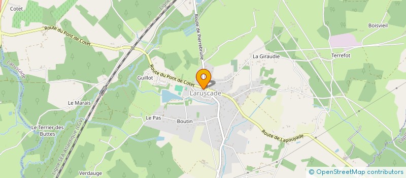 localisation de l'entreprise POMPES FUNEBRES L'EDEN  LARUSCADE