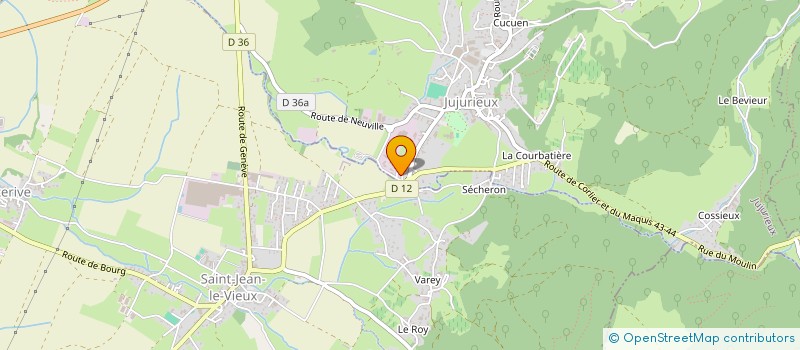 localisation de l'entreprise POMPES FUNEBRES MARBRERIE ALLARDET  JUJURIEUX