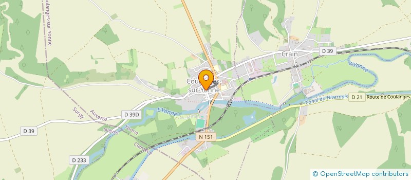 localisation de l'entreprise POMPES FUNEBRES - MARBRERIE BILLON à COULANGES-SUR-YONNE