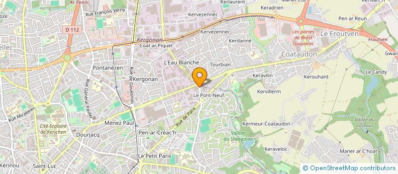 localisation de l'entreprise POMPES FUNEBRES MARBRERIE DE L'OUEST à BREST