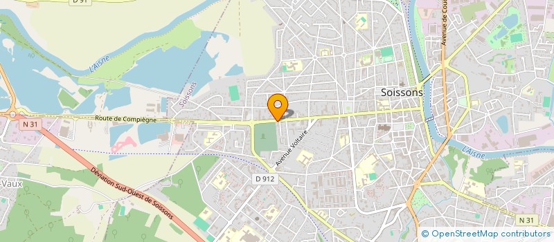 localisation de l'entreprise POMPES FUNEBRES MARBRERIE DEFRUIT à SOISSONS
