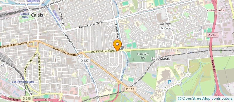 localisation de l'entreprise POMPES FUNEBRES MARBRERIE DES 2 CAPS à CALAIS
