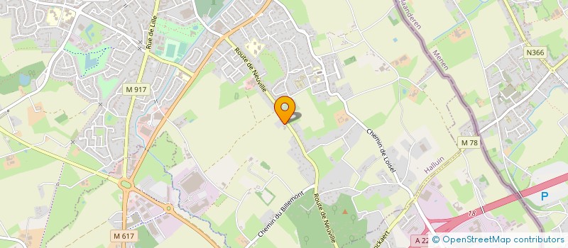 localisation de l'entreprise POMPES FUNEBRES MARBRERIE MENET  HALLUIN