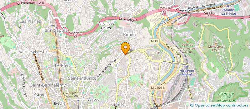 localisation de l'entreprise POMPES FUNEBRES MARBRERIE RAYGOT à NICE
