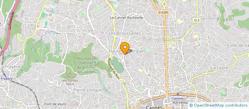localisation de l'entreprise POMPES FUNEBRES & MARBRERIES EUROPEENNES à CANNES