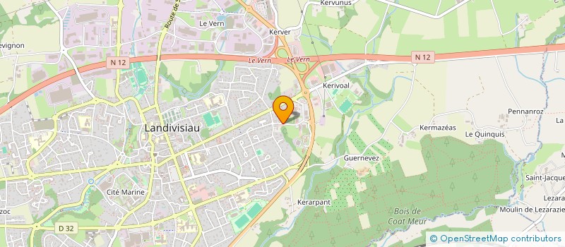 localisation de l'entreprise POMPES FUNEBRES MENEZ à LANDIVISIAU