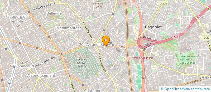 localisation de l'entreprise POMPES FUNEBRES MENILMONTANT INTERNATIONAL à PARIS