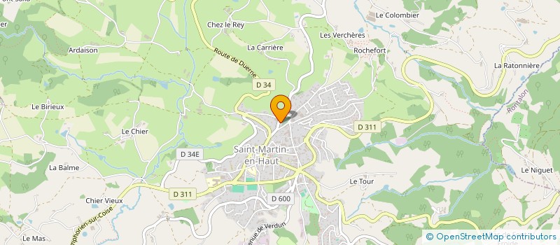 localisation de l'entreprise POMPES FUNEBRES POYARD  SAINT-MARTIN-EN-HAUT