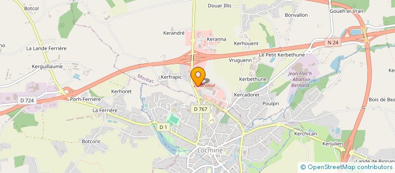 localisation de l'entreprise POMPES FUNEBRES RAULT  MOREAC