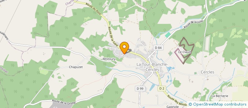 localisation de l'entreprise POMPES FUNEBRES VERTEILLACOIS RENAUDET  LA TOUR-BLANCHE-CERCLES