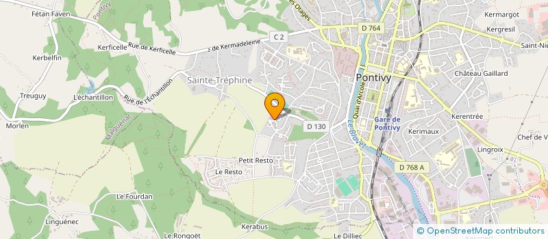 localisation de l'entreprise PONDI ' BAT  PONTIVY