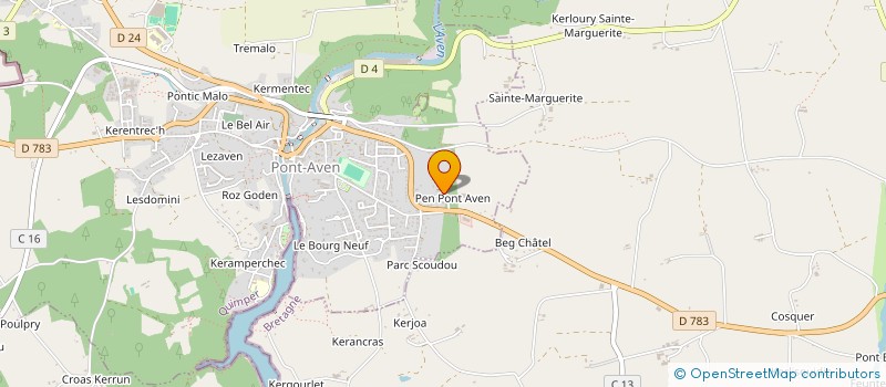 localisation de l'entreprise PONEY CLUB DU LOUVE  PONT-AVEN