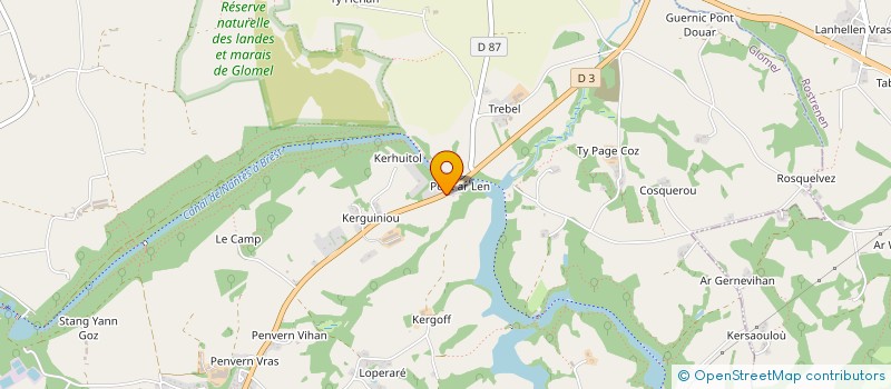 localisation de l'entreprise PONT AR LEN CAFE & GITE  GLOMEL