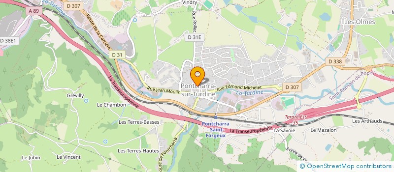 localisation de l'entreprise PONTCHARRA SPORT CYCLOTOURISME  VINDRY-SUR-TURDINE