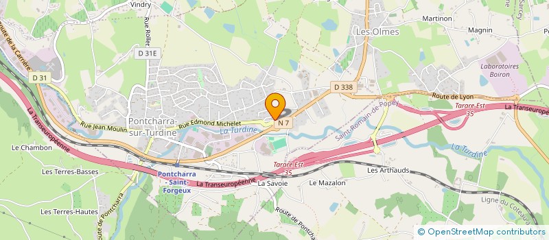 localisation de l'entreprise PONTCHARRA TEXTILES à VINDRY-SUR-TURDINE