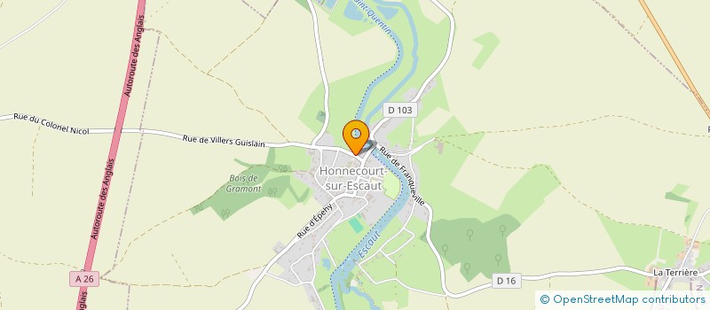 localisation de l'entreprise PONTHIEUX JD à HONNECOURT-SUR-ESCAUT