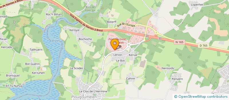 localisation de l'entreprise POOL ACCESS  PLOUGOUMELEN