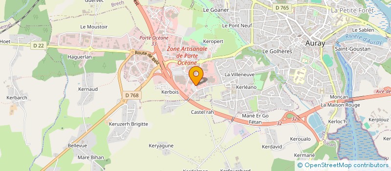 localisation de l'entreprise POP UP & CO à AURAY