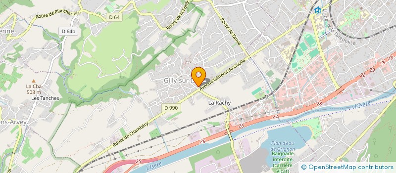 localisation de l'entreprise POPALP LA PLAGNE à GILLY-SUR-ISERE