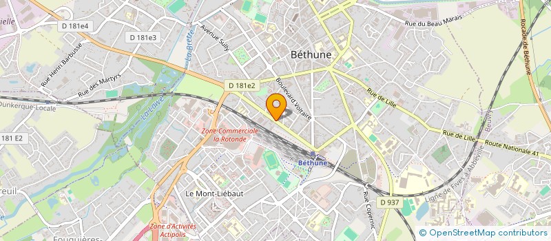 localisation de l'entreprise POPELINE à BETHUNE
