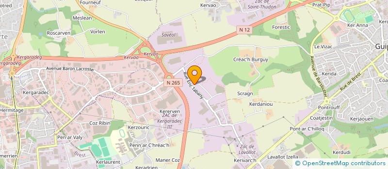 localisation de l'entreprise PORRA à GUIPAVAS