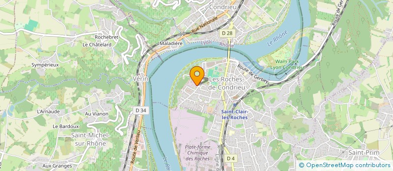 localisation de l'entreprise PORT DES ROCHES  LES ROCHES-DE-CONDRIEU