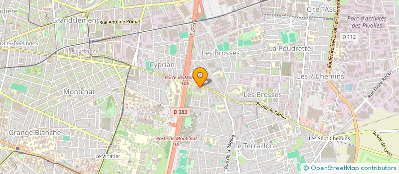 localisation de l'entreprise PORTE DE MONTCHAT  BRON