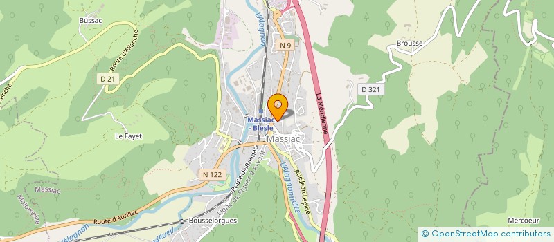localisation de l'entreprise PORTE OUVERTE A L'AMITIE CLUB DES AINES à MASSIAC