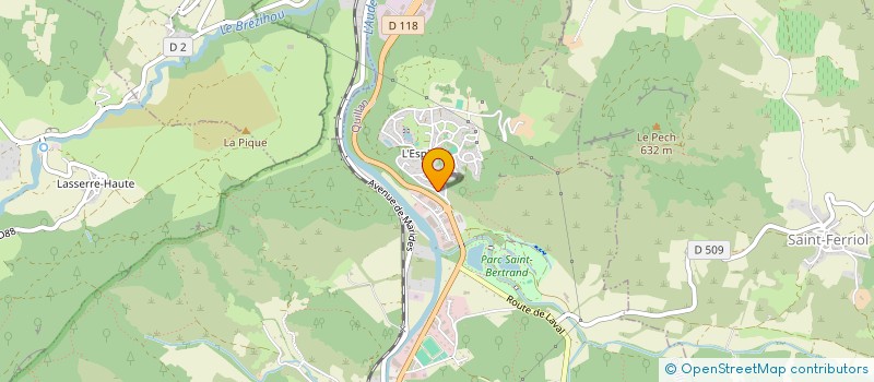 localisation de l'entreprise POSITIV'EAU à QUILLAN