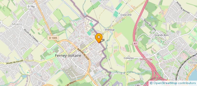 localisation de l'entreprise POTHELET & LABUDA à FERNEY-VOLTAIRE