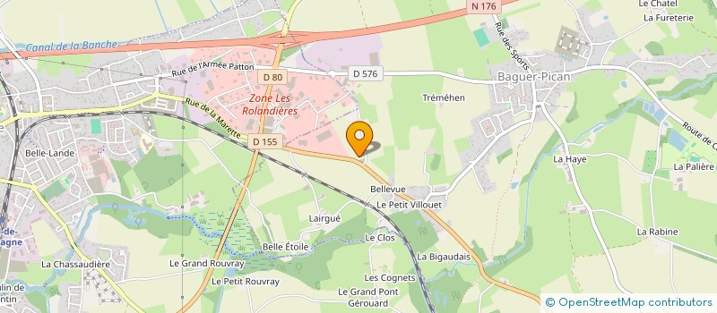 localisation de l'entreprise POTIN TP à BAGUER-PICAN