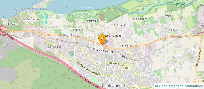 localisation de l'entreprise POUJOL - MANAGEMENT - IMMOBILIER à CHATEAUNEUF-LES-MARTIGUES