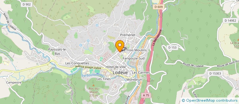 localisation de l'entreprise POULAIN KINE  LODEVE