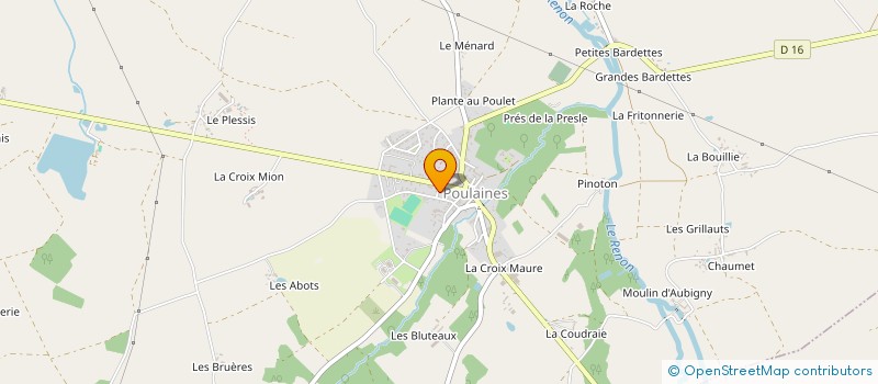 localisation de l'entreprise POULAINES CULTURE ET PATRIMOINE à POULAINES