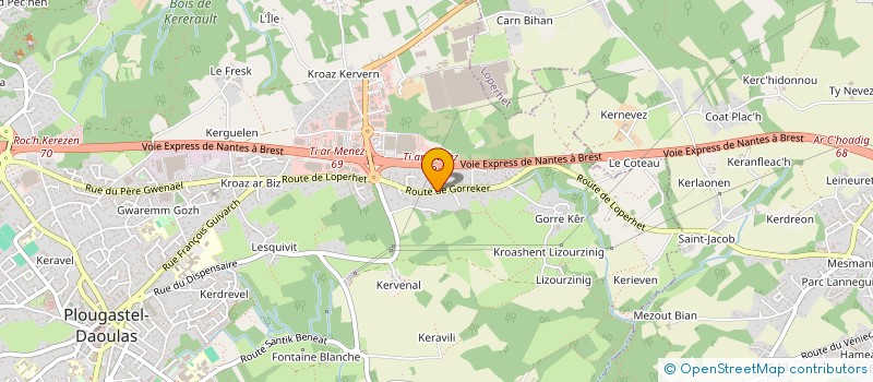 localisation de l'entreprise POULIQUEN CREATION ET RENOVATION  PLOUGASTEL-DAOULAS