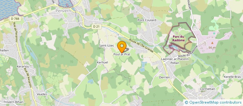 localisation de l'entreprise POULL PRAT  PLEUMEUR-BODOU