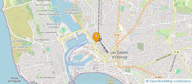 localisation de l'entreprise POULLAIN-MOUTIER à LES SABLES-D'OLONNE