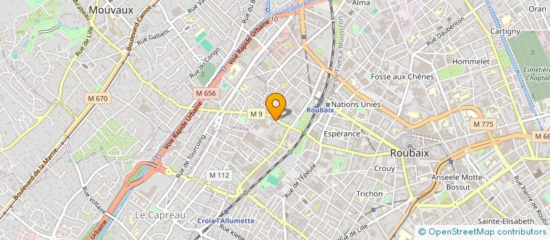 localisation de l'entreprise POULLET DEMEESTERE ET FILS SA à ROUBAIX