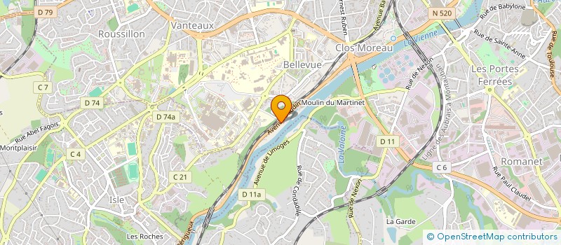localisation de l'entreprise POUPEY à LIMOGES